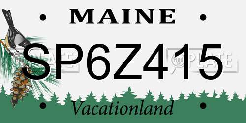 SP6Z415 Maine License Plate