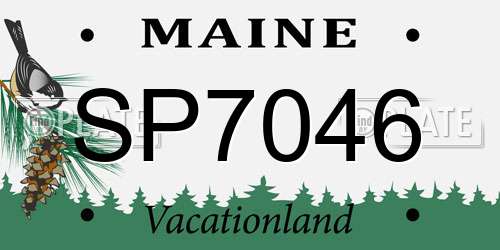 SP7046 Maine License Plate