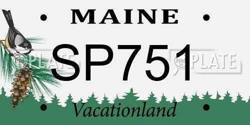 SP751 Maine License Plate