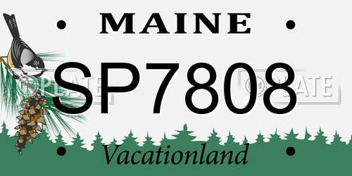 SP7808 Maine License Plate