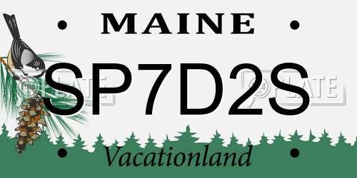 SP7D2S Maine License Plate