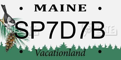 SP7D7B Maine License Plate