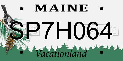 SP7H064 Maine License Plate