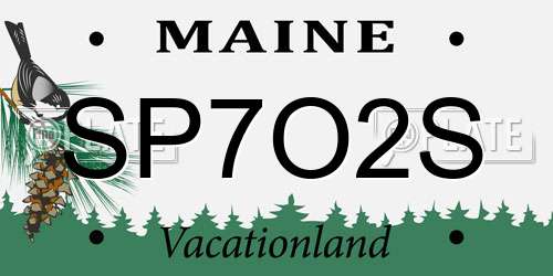 SP7O2S Maine License Plate