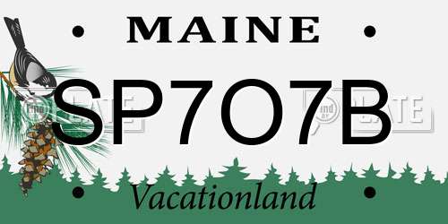 SP7O7B Maine License Plate