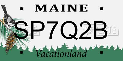 SP7Q2B Maine License Plate