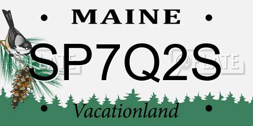 SP7Q2S Maine License Plate