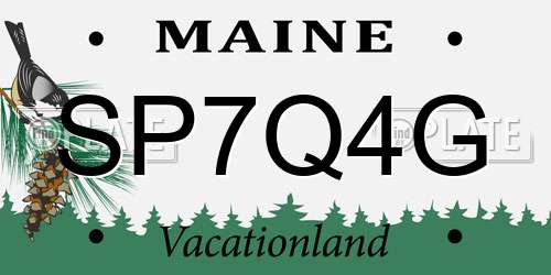 SP7Q4G Maine License Plate