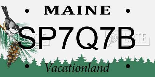 SP7Q7B Maine License Plate
