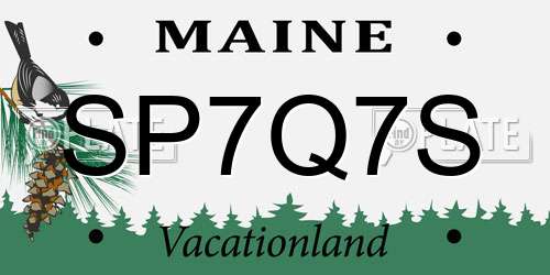 SP7Q7S Maine License Plate