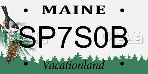 SP7S0B Maine License Plate