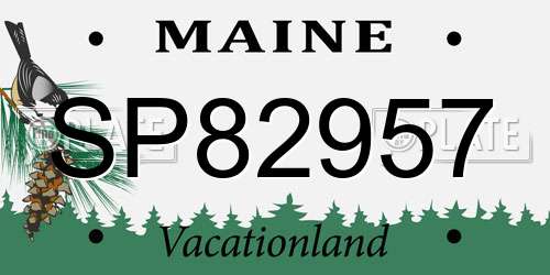 SP82957 Maine License Plate