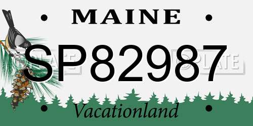 SP82987 Maine License Plate