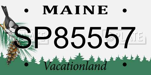 SP85557 Maine License Plate