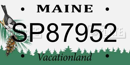 SP87952 Maine License Plate