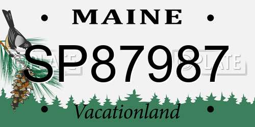 SP87987 Maine License Plate