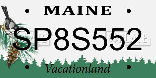 SP8S552 Maine License Plate