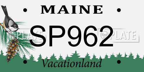 SP962 Maine License Plate