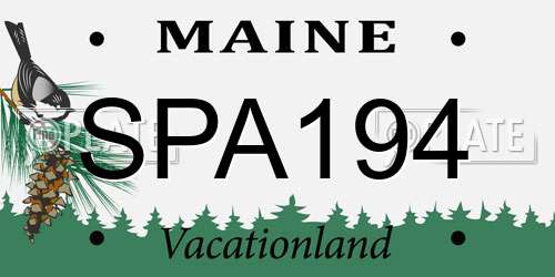 SPA194 Maine License Plate