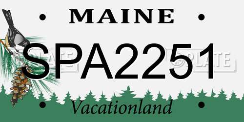 SPA2251 Maine License Plate