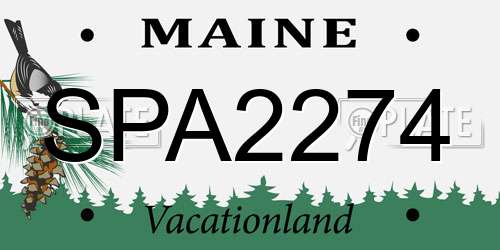 SPA2274 Maine License Plate