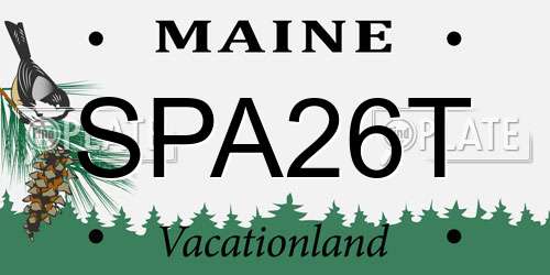 SPA26T Maine License Plate