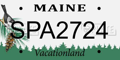 SPA2724 Maine License Plate