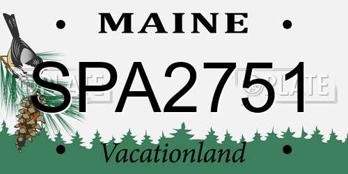 SPA2751 Maine License Plate