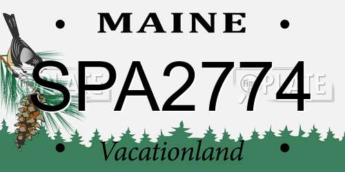 SPA2774 Maine License Plate