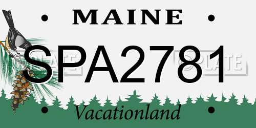 SPA2781 Maine License Plate