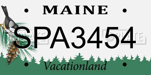 SPA3454 Maine License Plate