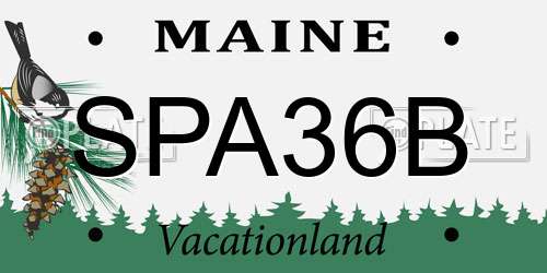 SPA36B Maine License Plate