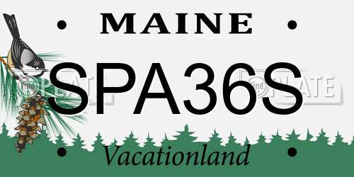 SPA36S Maine License Plate