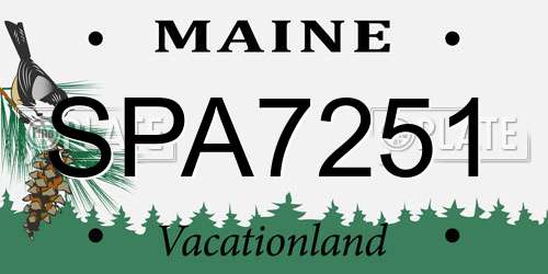SPA7251 Maine License Plate