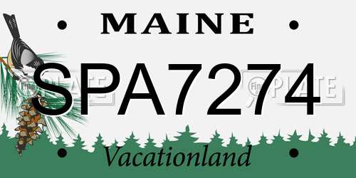 SPA7274 Maine License Plate