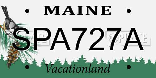 SPA727A Maine License Plate