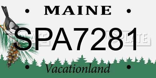 SPA7281 Maine License Plate