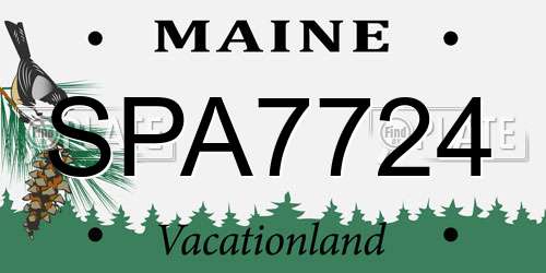 SPA7724 Maine License Plate