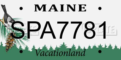 SPA7781 Maine License Plate