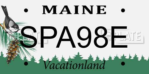 SPA98E Maine License Plate