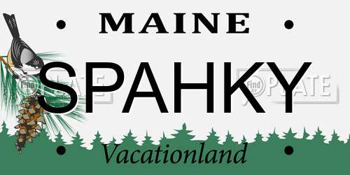SPAHKY Maine License Plate
