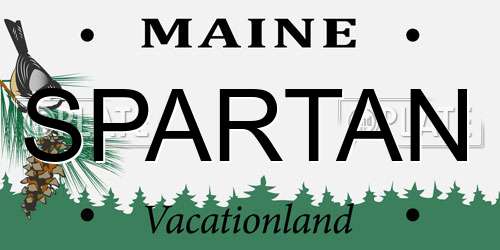 SPARTAN Maine License Plate