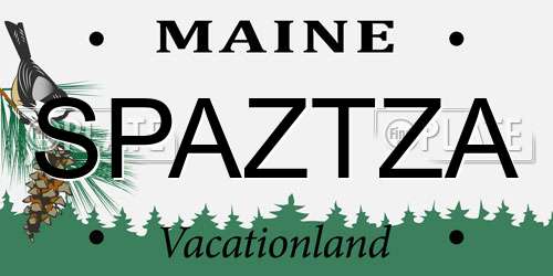 SPAZTZA Maine License Plate