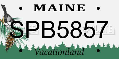 SPB5857 Maine License Plate