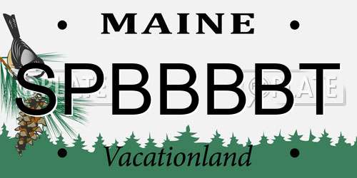 SPBBBBT Maine License Plate