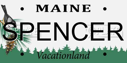 SPENCER Maine License Plate