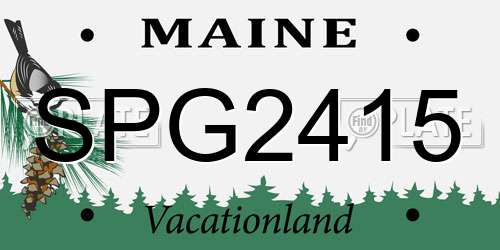 SPG2415 Maine License Plate
