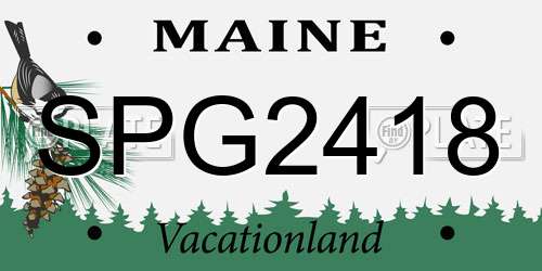 SPG2418 Maine License Plate