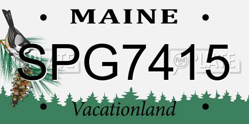 SPG7415 Maine License Plate