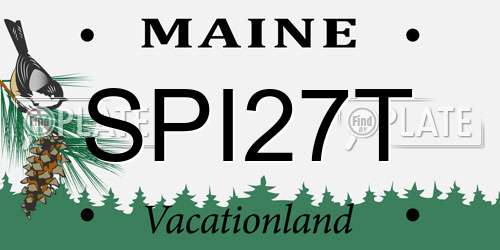SPI27T Maine License Plate